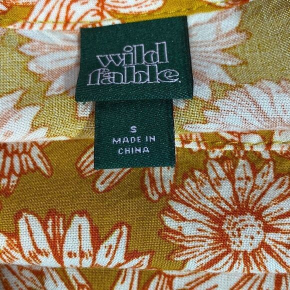 Wild Fable Yellow and Orange Floral Rayon Spaghetti Strap Sundress Size Small, R - Picture 5 of 13